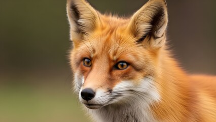 Close-Up Portrait of a Red Fox in Natural Light