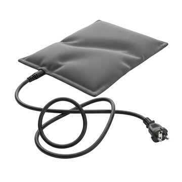 Electric heating pad isolated on transparent background
