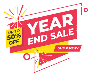 Modern Festive Year End Sale Promotion Banner Design Template