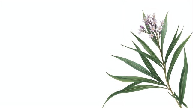 Andrographis Paniculata Watercolor: Minimalist Thai Medicine Illustration with Negative Space