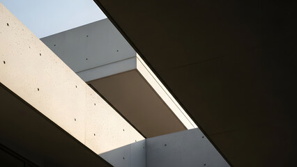 Modern Architecture Abstract Light and Shadow Play in Geometric Concrete Structure abstract geometric architectural details
