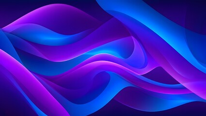 Abstract Fluid Waves in Vibrant Shades of Blue and Purple