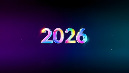 Colorful 2026 New Year Celebration Design with Bright Lights