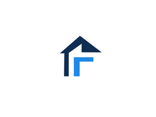 home letter F icon logo design 