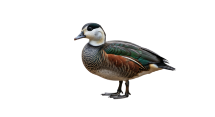 Wild Duck Standing on Ground in Natural Habitat.