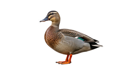 Obraz premium Wild Duck Standing on White Background 1.