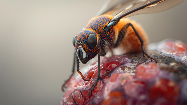 close up of a bee - Powered by Adobe