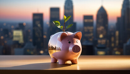 Professional piggy bank and savings concept with financial growth, wealth management, economic stability, investment strategy, banking industry, and money saving tips