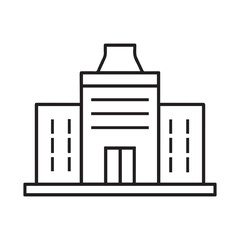 Illustration of a building with a unique structure on transparent background silhouette