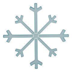 Blue Geometric Snowflake on White Background