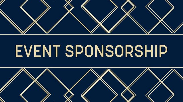 Event Sponsorship Blue Brown Contrast Squares Grid Up Down Background Text 
