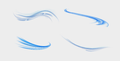 Air, wind effect isolated on transparent background. Airflow overlay fresh air for cleaning, cooling or changing the air. Wind Wave Effect. © luda