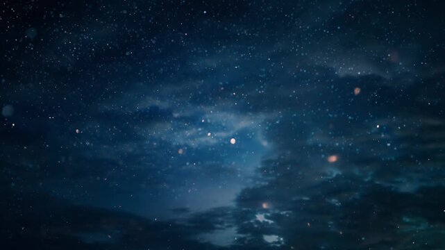 Breathtaking night sky filled with stars and clouds, perfect for nature and astronomy enthusiasts