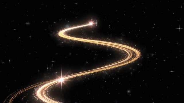 Stunning cosmic light trails sparkling in the night sky, perfect for space-themed designs and backgrounds