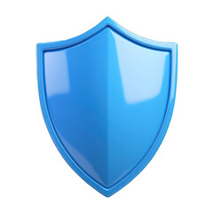 Modern Blue Shield Icon, Symbol of Security and Protection, isolated object