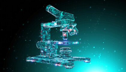 Cutting-Edge Laboratory Research with Gloved Scientist Using Pipette, Advanced Biotechnology Interface, Digital Chemical Structures, Futuristic Blue Tech Overlay, High-Tech Medical Innovation Backgrou