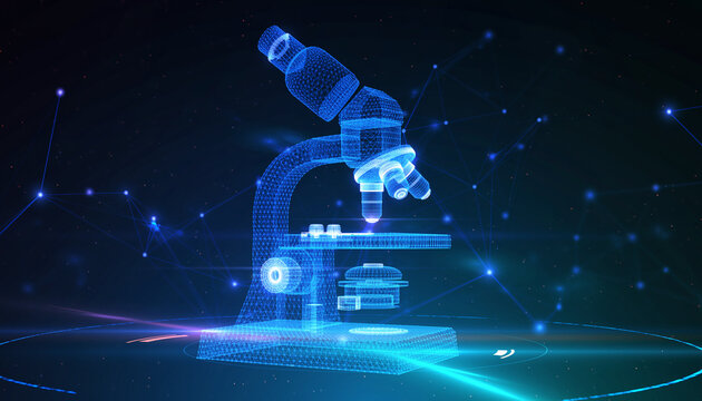 utting Edge Laboratory Research with Gloved Scientist Using Pipette, Advanced Biotechnology Interface, Digital Chemical Structures, Futuristic Blue Tech Overlay High-Tech Medical Innovation Background - Powered by Adobe