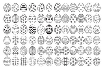 Fototapeta premium Beautiful Easter Egg Designs Coloring Sheet Packed with Fun Patterns for Creative Kids and Adults to Color and Display