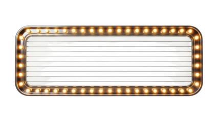 Marquee sign with light bulbs on a transparent background