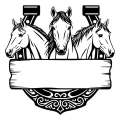 Placa ferradura cavalo est&aacute;bulo