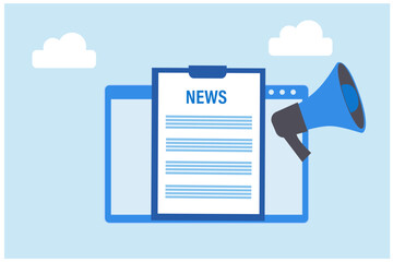 News update and annoucement concept vector illustration