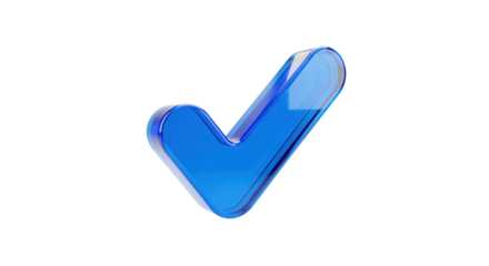 3D Blue Glass Commit Checkmark Icon for Code Save.png