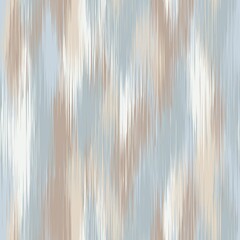 Fototapeta premium Modern Ikat Winter Vertical Ikat Seamless Pattern: Ethnic Stripes in Light Blue, White, and Brown