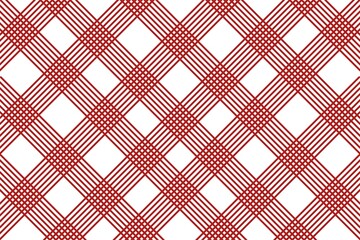 Red and white diagonal plaid check pattern