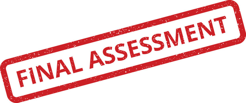 Important final assessment label displayed as a grungy rectangular stamp for evaluation documents