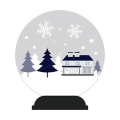 スノードームのイラスト