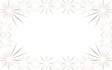 White floral frame with sparkling effect isolated on transparent background