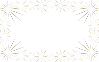 White floral frame with sparkling effect isolated on transparent background