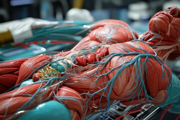 Detailed 3D Digital Model of Human Anatomy Showcasing Muscular and Vascular Systems for Medical Education and Research