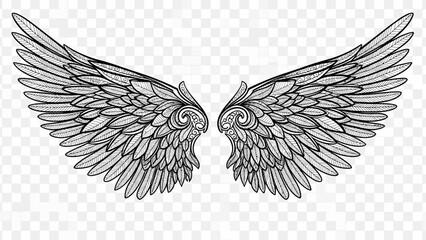 Realistic Eagle Wings Spread Wide Vector Graphic for Heraldry and Emblems