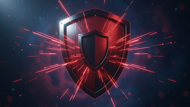 Medium shot featuring a digital firewall interface actively blocking malicious network traffic to safeguard sensitive information from cyber attacks. Cybersecurity / Digital Security - Powered by Adobe