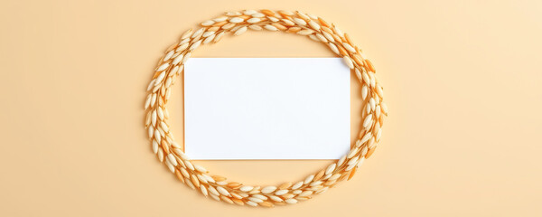 Elegant White Card Framed Natural Wreath