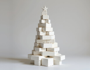 Modern Minimalist White Christmas Tree Sculpture
