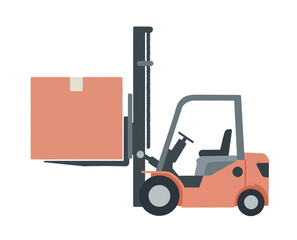 forklift with boxes