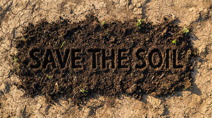 Eco Message Save The Soil Formed from Rich Earth