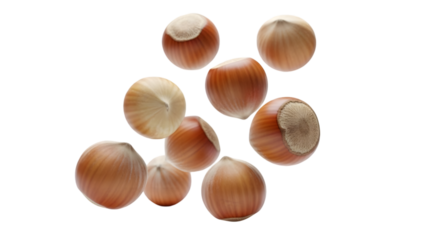 Collection of carnelian agate cabochons isolated on transparent background