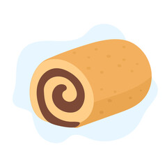 Cozy dessert scene featuring swirl rollcake in warm tones, rollcake texture adding sweet homemade charm ideal for bakery visuals, packaging, cafe menus and recipe themes.