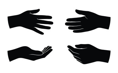 Obraz premium Four black silhouettes of hands in different positions