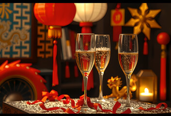 Bubbly Cheers to New Year 2026 & Lunar Festival Joy.