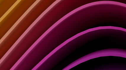 Abstract Purple and Orange Wavy Ribbons 3D Background