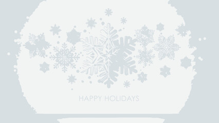 Winter's Embrace: Delicate snowflakes, the quintessential symbols of winter's charm, delicately rest. The scene is of Happy Holidays greeting