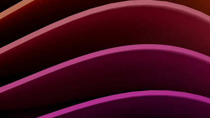 Abstract Purple and Orange Wavy Ribbons 3D Background