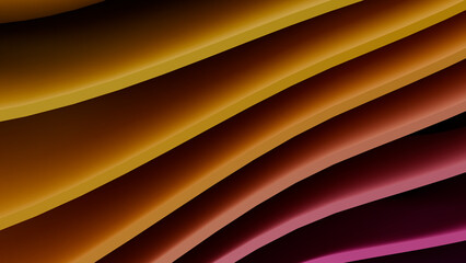 Abstract Purple and Orange Wavy Ribbons 3D Background