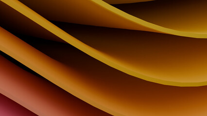 Abstract Purple and Orange Wavy Ribbons 3D Background