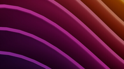 Abstract Purple and Orange Wavy Ribbons 3D Background