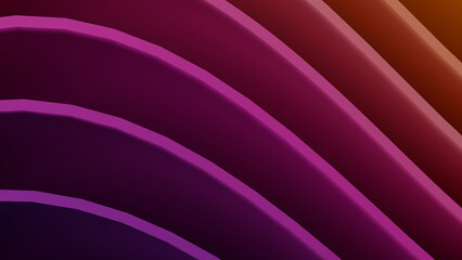 Abstract Purple and Orange Wavy Ribbons 3D Background